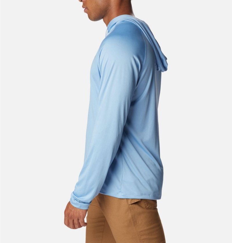 Columbia Summerdry Raglan Long Sleeve Men's Hoodie Blue | OWDTSL-750