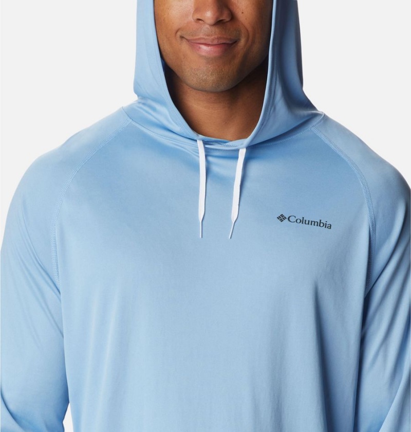 Columbia Summerdry Raglan Long Sleeve Men's Hoodie Blue | OWDTSL-750
