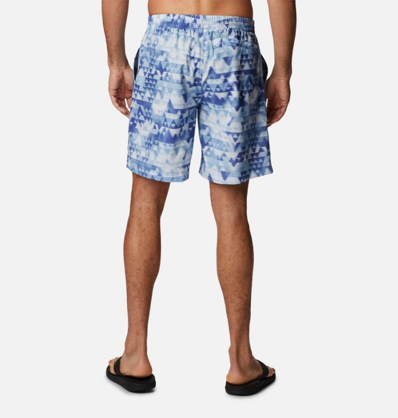 Columbia Summertide Stretch Printed Men's Shorts Blue | DSFYNX-457