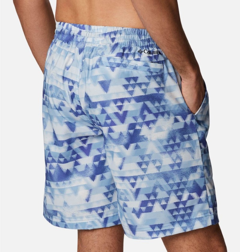 Columbia Summertide Stretch Printed Men's Shorts Blue | DSFYNX-457
