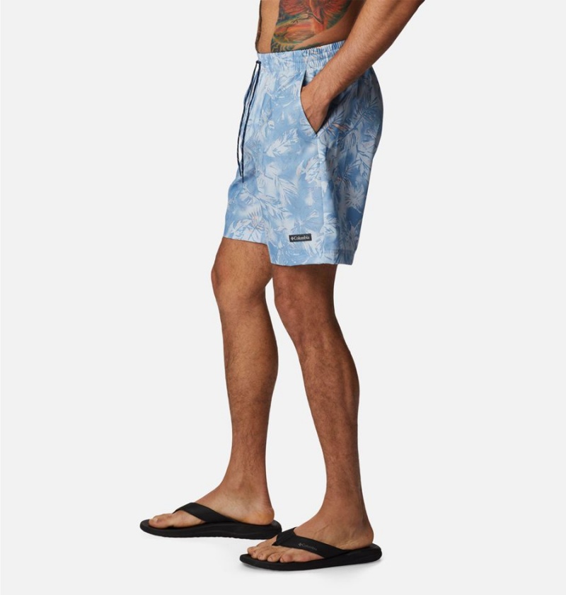 Columbia Summertide Stretch Printed Men's Shorts Blue | WJDUOV-412