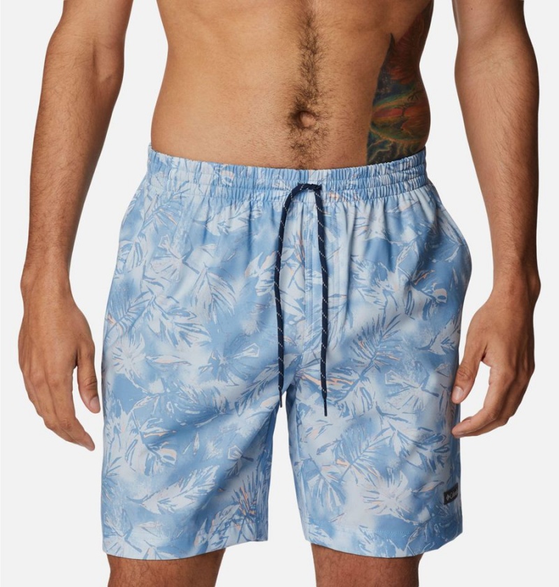 Columbia Summertide Stretch Printed Men's Shorts Blue | WJDUOV-412
