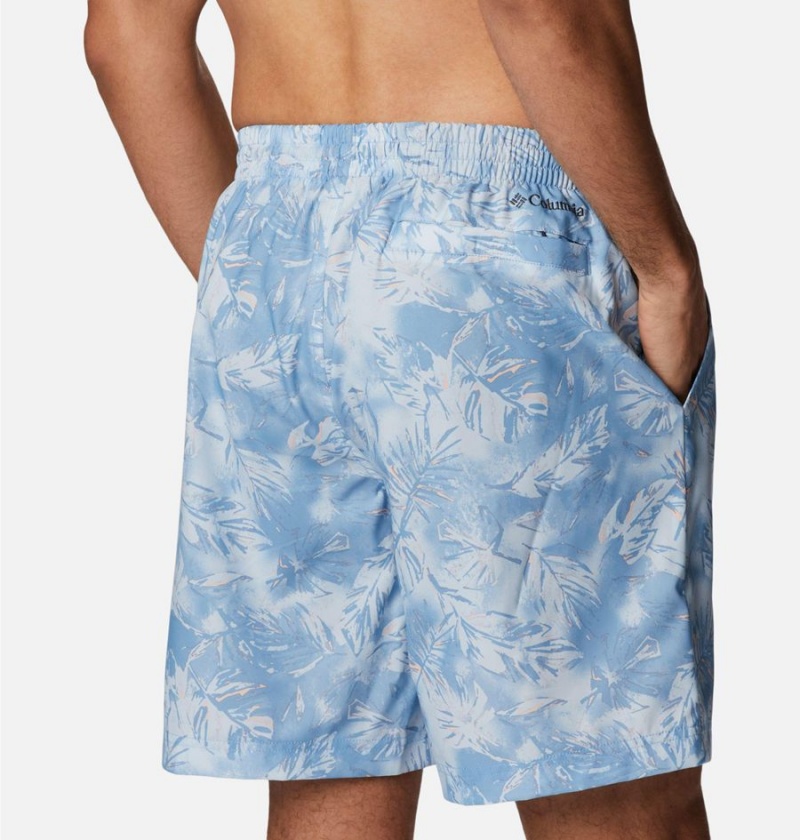 Columbia Summertide Stretch Printed Men's Shorts Blue | WJDUOV-412