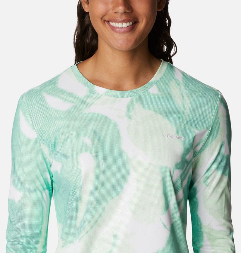 Columbia Sun Deflector Summerdry Long Sleeve Women's T-Shirt Turquoise | GKAEQC-176