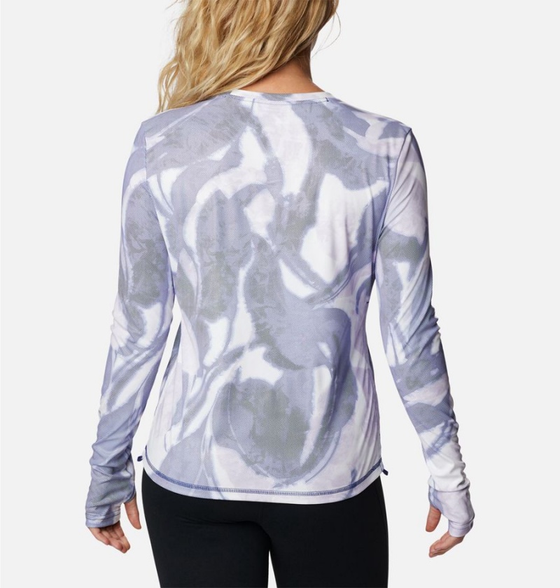 Columbia Sun Deflector Summerdry Long Sleeve Women's T-Shirt Blue | CDTQNU-541