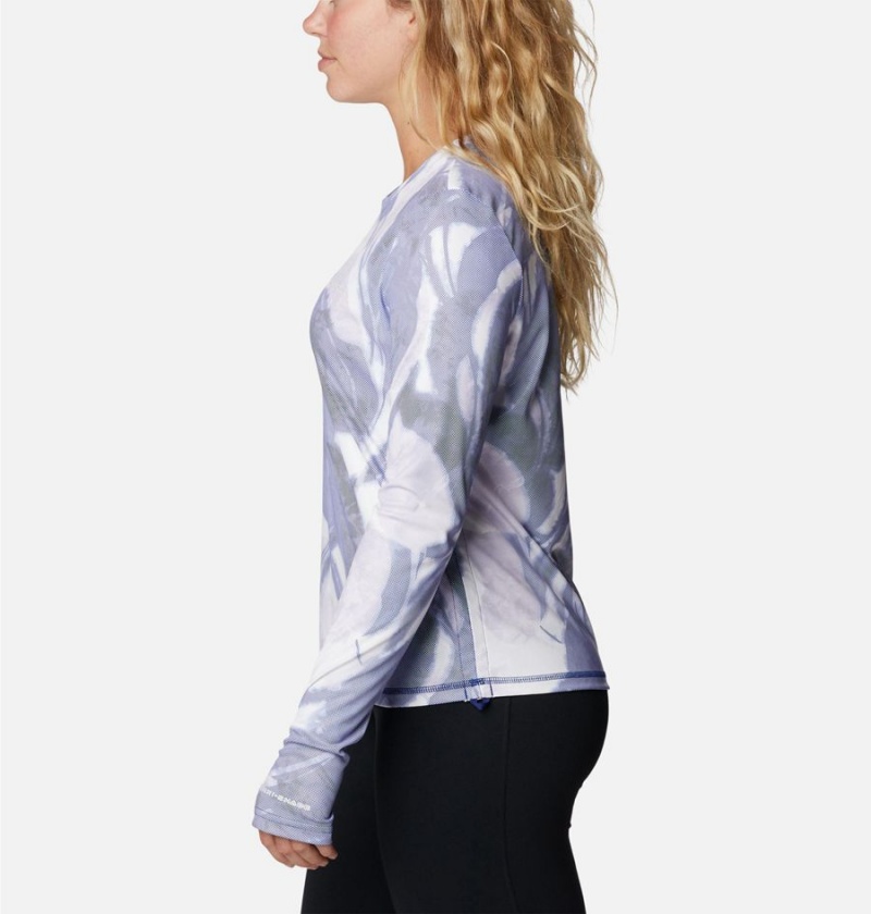 Columbia Sun Deflector Summerdry Long Sleeve Women's T-Shirt Blue | CDTQNU-541