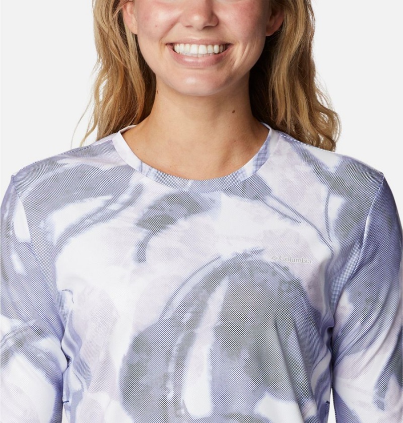 Columbia Sun Deflector Summerdry Long Sleeve Women's T-Shirt Blue | CDTQNU-541