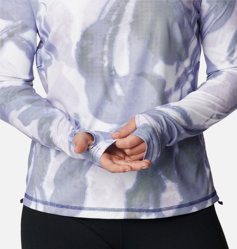 Columbia Sun Deflector Summerdry Long Sleeve Women's T-Shirt Blue | CDTQNU-541