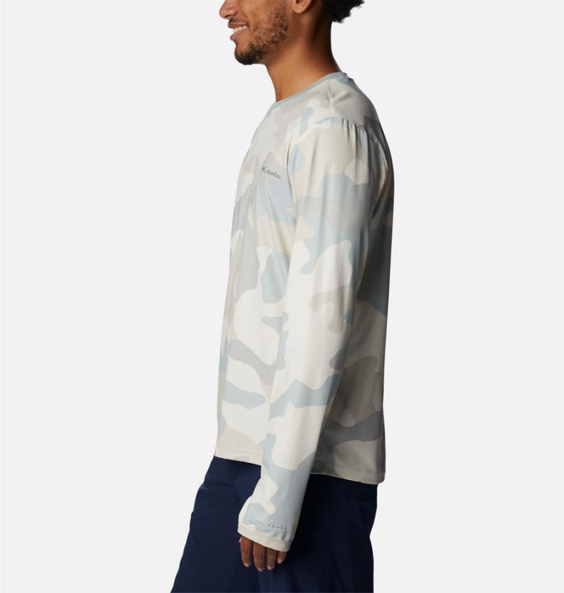 Columbia Sun Deflector Summerdry Long Sleeve Men's T-Shirt Beige | KACGSZ-038