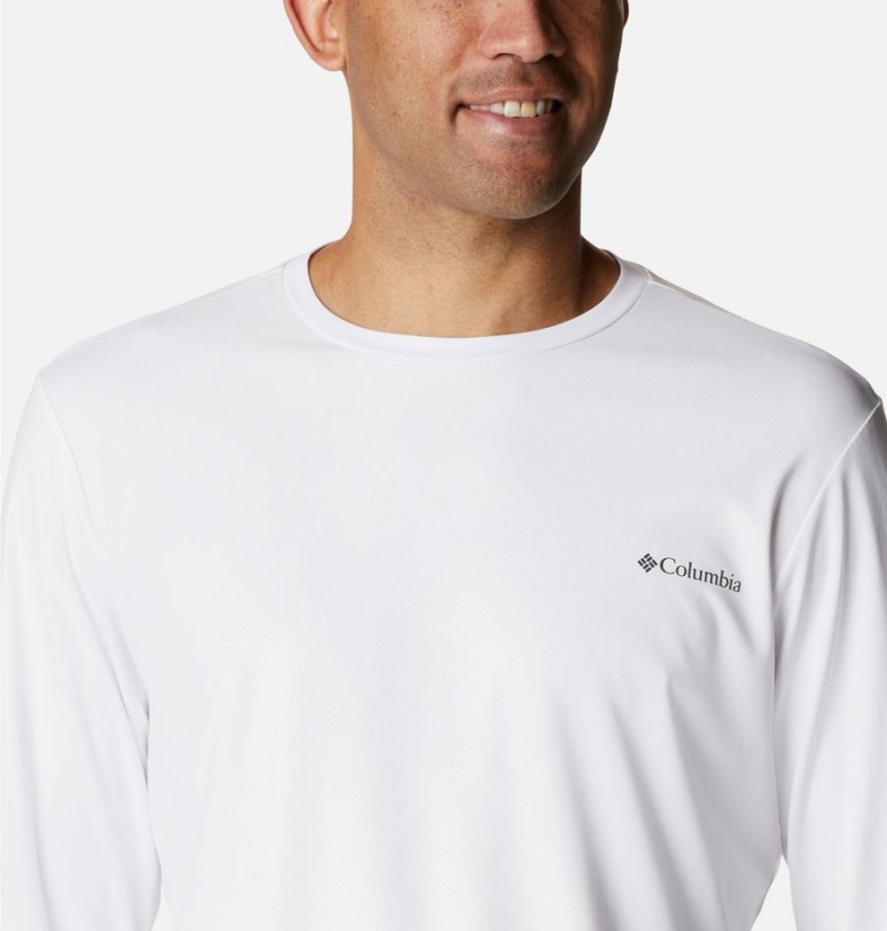 Columbia Sun Deflector Summerdry Long Sleeve Men's T-Shirt White | OZEDWS-389