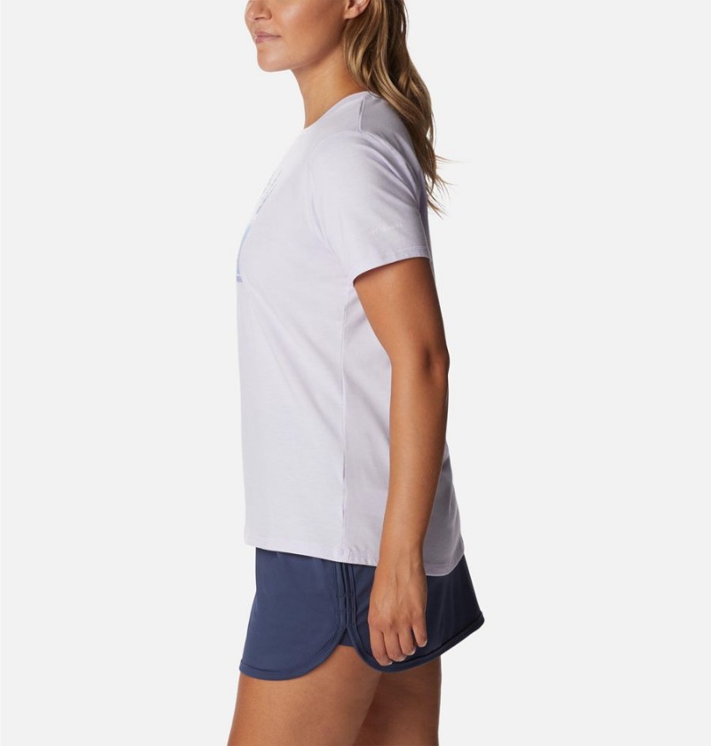 Columbia Sun Trek Graphic Women's T-Shirt Purple | QHFKGO-826