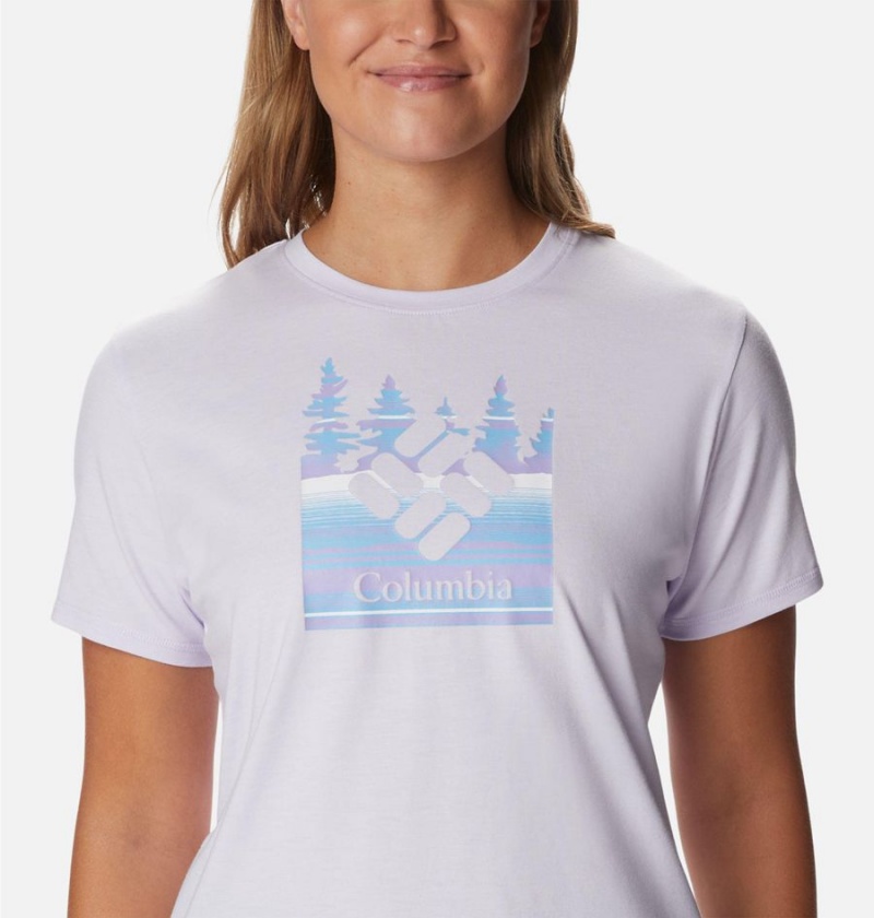 Columbia Sun Trek Graphic Women's T-Shirt Purple | QHFKGO-826