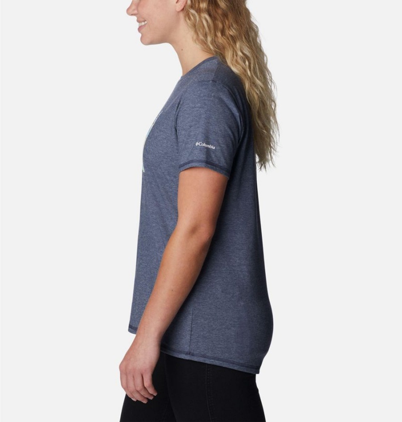 Columbia Sun Trek Graphic Women's T-Shirt Navy | JHSLMK-125