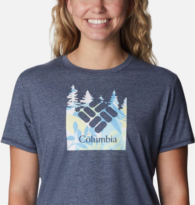 Columbia Sun Trek Graphic Women's T-Shirt Navy | JHSLMK-125