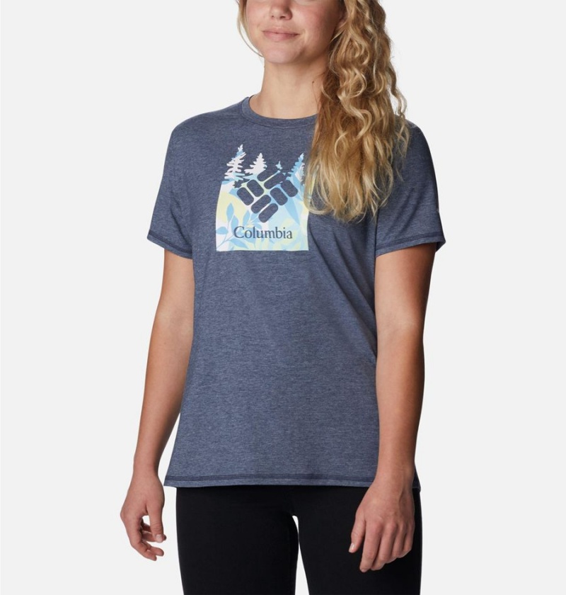Columbia Sun Trek Graphic Women's T-Shirt Navy | JHSLMK-125