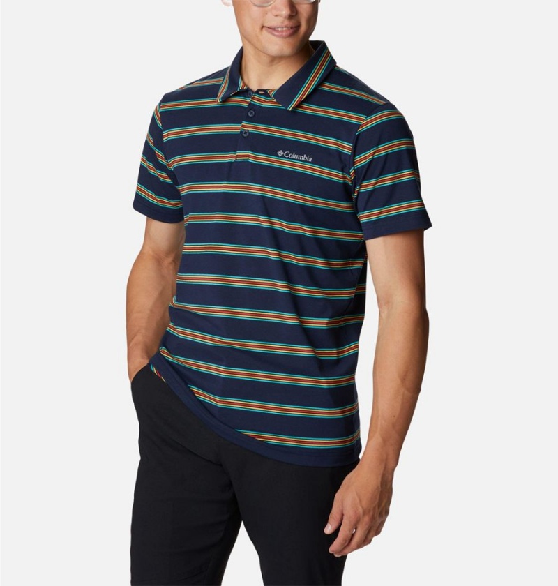 Columbia Sun Trek Men's Polo Shirt Navy | QCNEZO-351