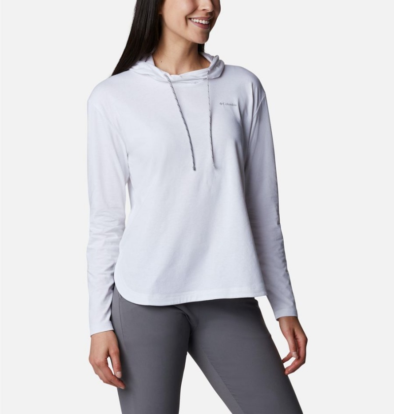 Columbia Sun Trek Pullover Women's Hoodie White | FSQAVW-853