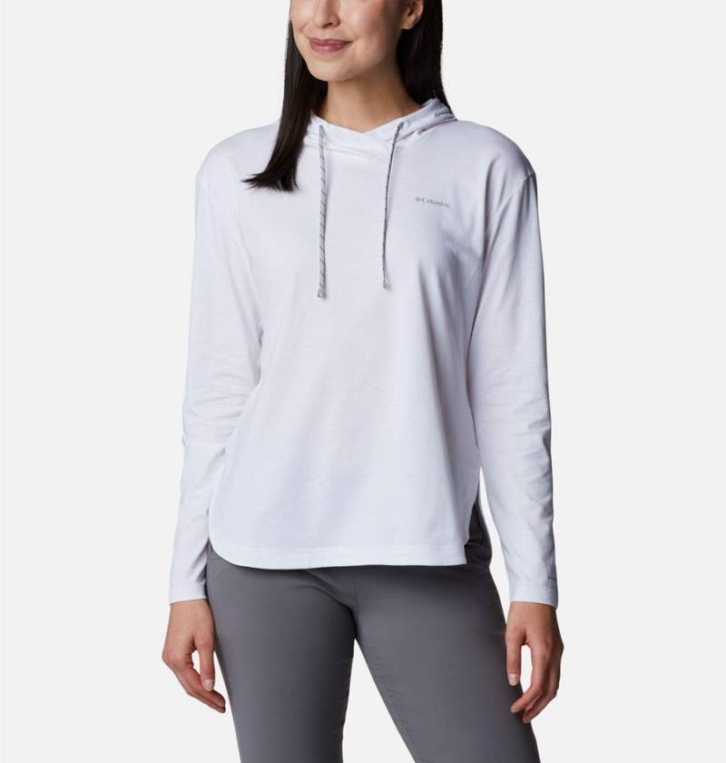Columbia Sun Trek Pullover Women\'s Hoodie White | FSQAVW-853