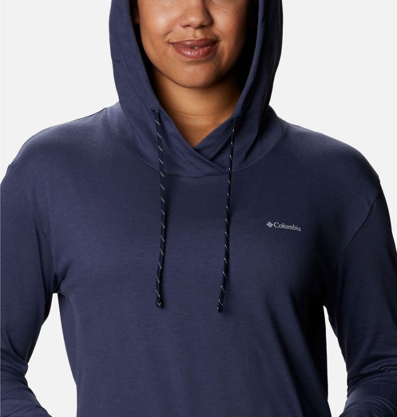 Columbia Sun Trek Pullover Women's Hoodie Navy | NZRMVL-631