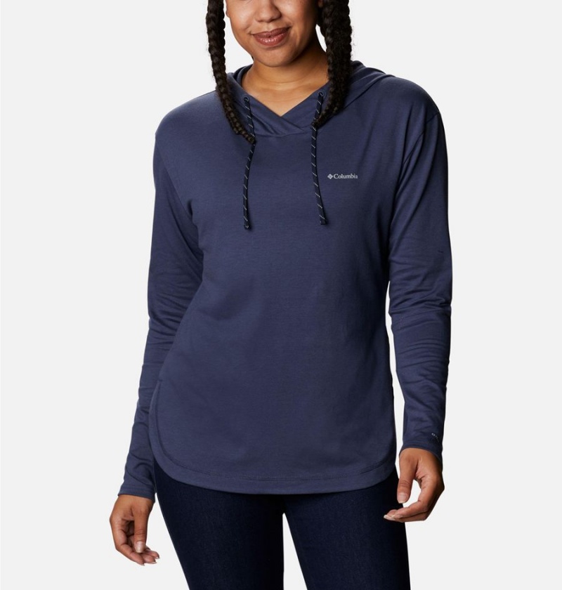 Columbia Sun Trek Pullover Women\'s Hoodie Navy | NZRMVL-631
