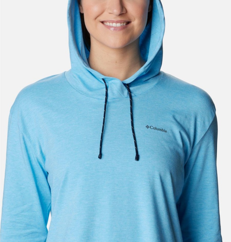 Columbia Sun Trek Pullover Women's Hoodie Blue | XBVNJL-895