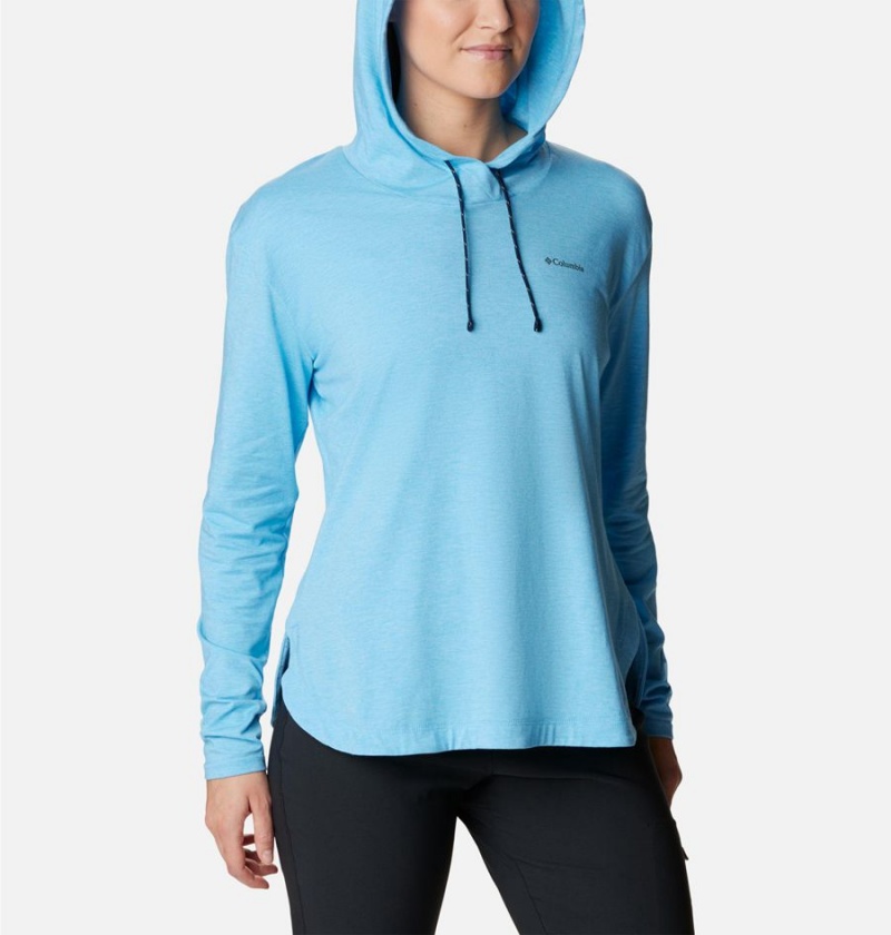 Columbia Sun Trek Pullover Women's Hoodie Blue | XBVNJL-895