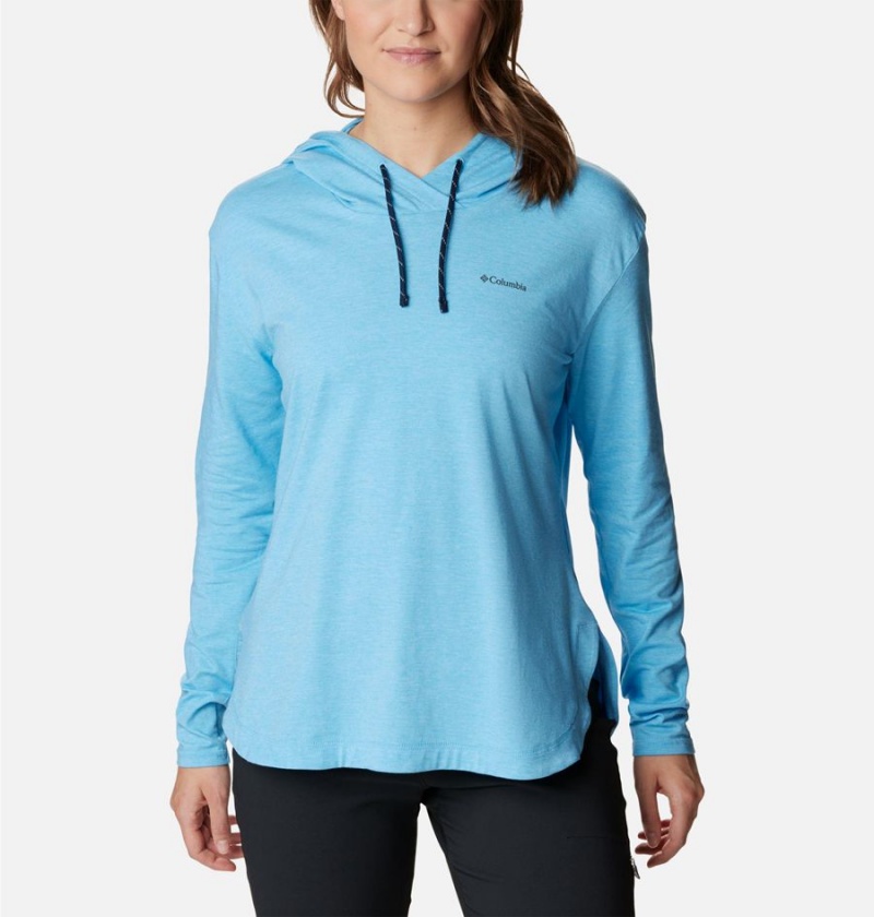 Columbia Sun Trek Pullover Women\'s Hoodie Blue | XBVNJL-895