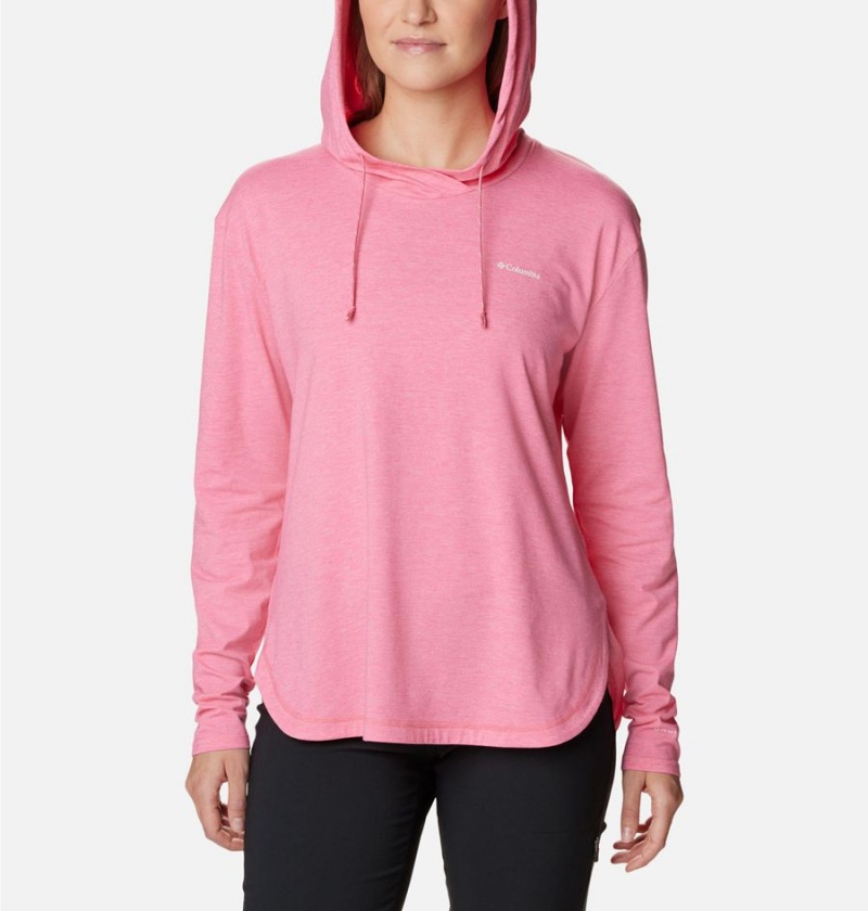 Columbia Sun Trek Pullover Women's Hoodie Pink | ZQHGUK-705