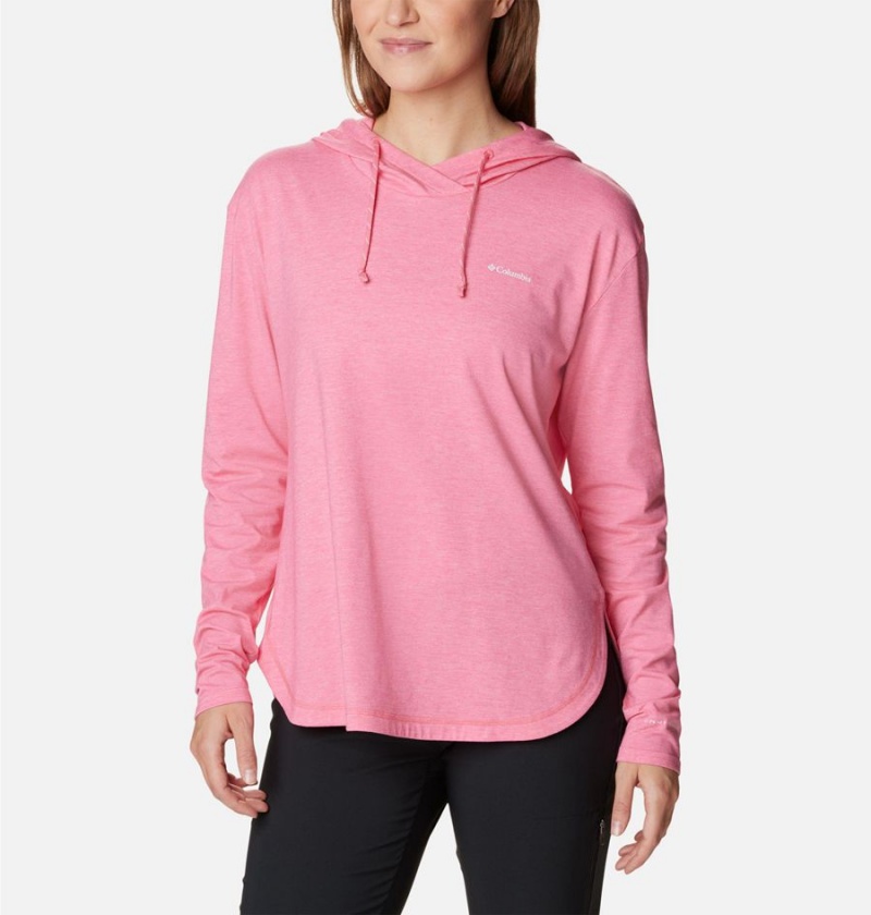 Columbia Sun Trek Pullover Women\'s Hoodie Pink | ZQHGUK-705