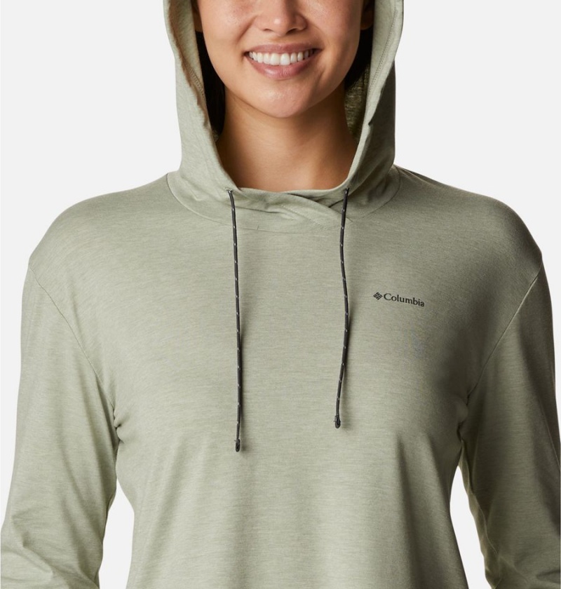 Columbia Sun Trek Pullover Women's Hoodie Green | ZEYWTL-325