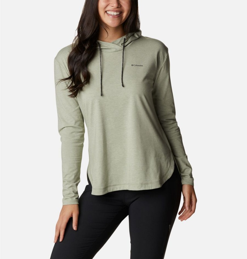 Columbia Sun Trek Pullover Women's Hoodie Green | ZEYWTL-325