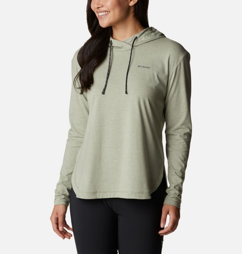 Columbia Sun Trek Pullover Women\'s Hoodie Green | ZEYWTL-325