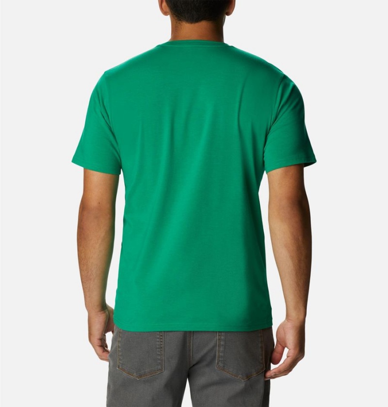 Columbia Sun Trek Short Sleeve Men's T-Shirt Green | HXPCAF-906