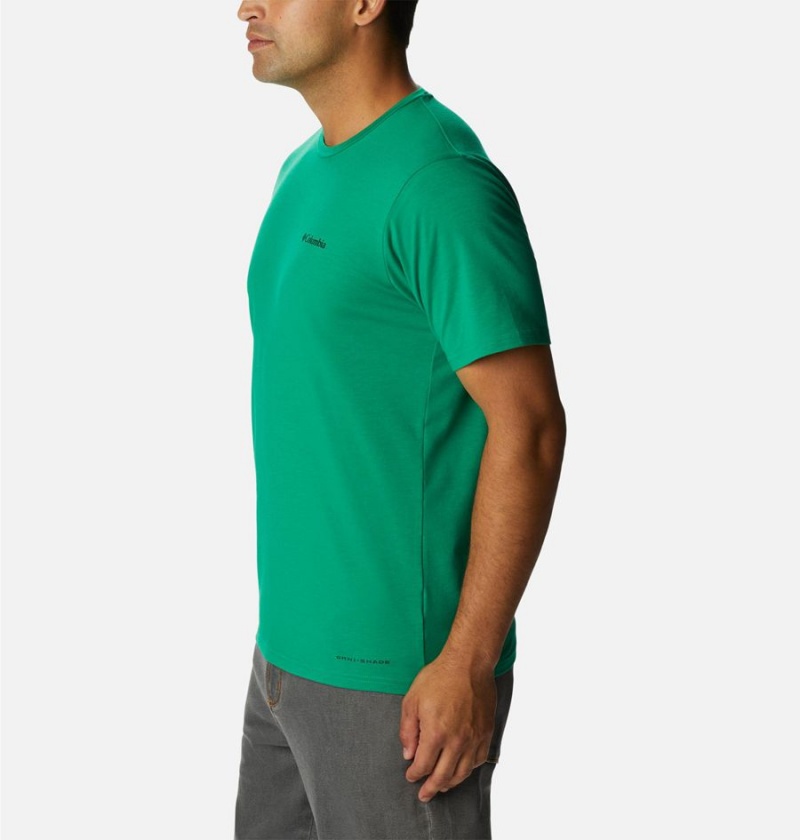 Columbia Sun Trek Short Sleeve Men's T-Shirt Green | HXPCAF-906