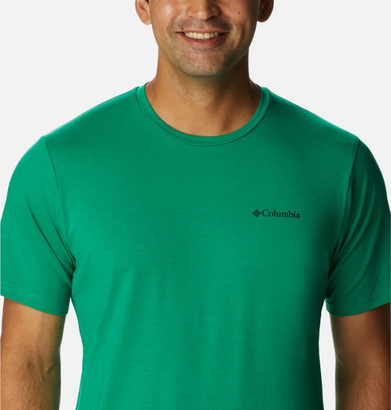 Columbia Sun Trek Short Sleeve Men's T-Shirt Green | HXPCAF-906