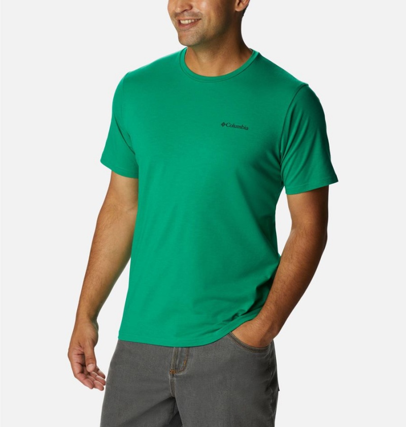 Columbia Sun Trek Short Sleeve Men's T-Shirt Green | HXPCAF-906