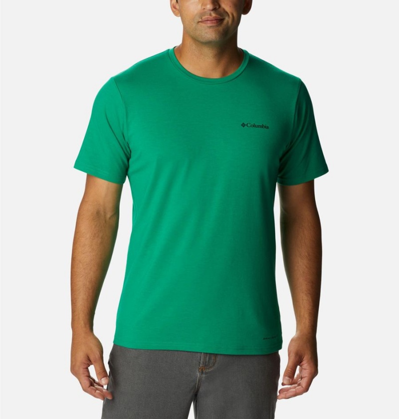 Columbia Sun Trek Short Sleeve Men\'s T-Shirt Green | HXPCAF-906