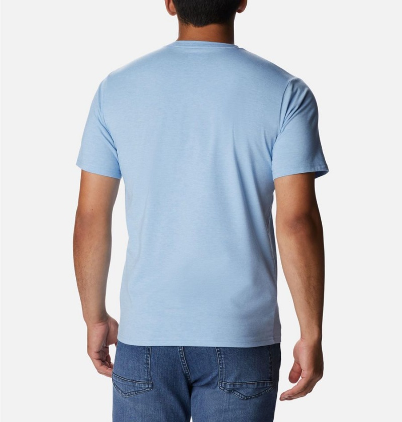 Columbia Sun Trek Short Sleeve Men's T-Shirt Blue | XOICRV-814