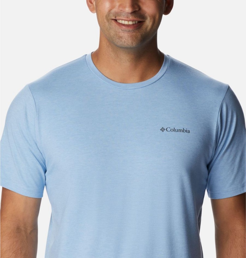 Columbia Sun Trek Short Sleeve Men's T-Shirt Blue | XOICRV-814