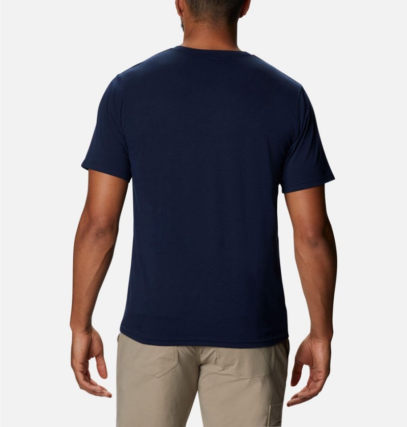 Columbia Sun Trek Short Sleeve Men's T-Shirt Navy | LMXOGQ-472