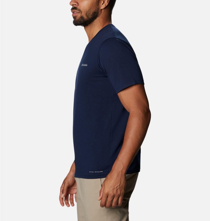 Columbia Sun Trek Short Sleeve Men's T-Shirt Navy | LMXOGQ-472