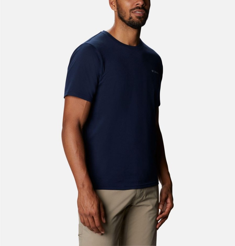Columbia Sun Trek Short Sleeve Men's T-Shirt Navy | LMXOGQ-472