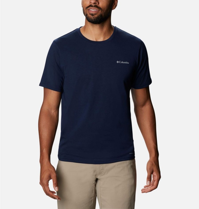 Columbia Sun Trek Short Sleeve Men\'s T-Shirt Navy | LMXOGQ-472