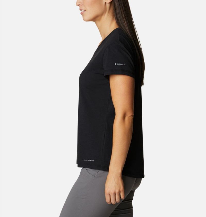 Columbia Sun Trek Women's T-Shirt Black | HOBSVA-654