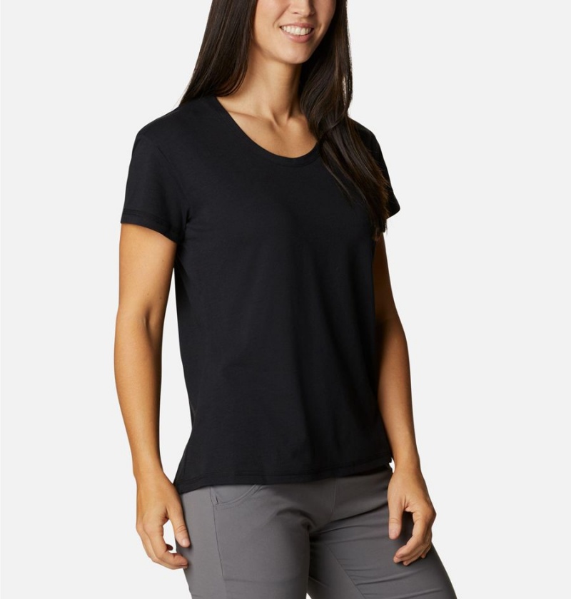 Columbia Sun Trek Women's T-Shirt Black | HOBSVA-654