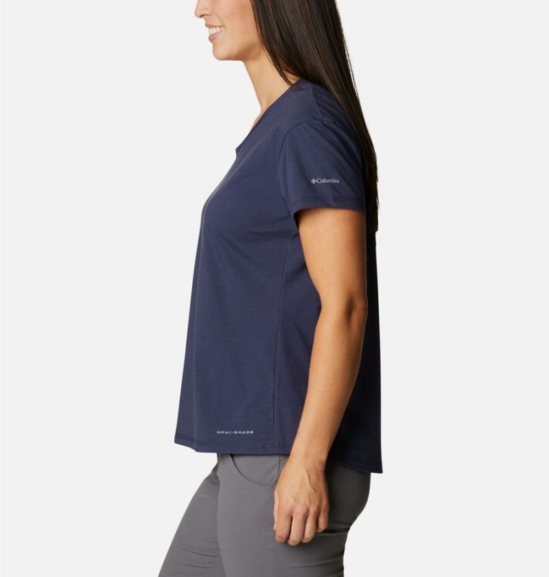 Columbia Sun Trek Women's T-Shirt Navy | GUWCPF-740
