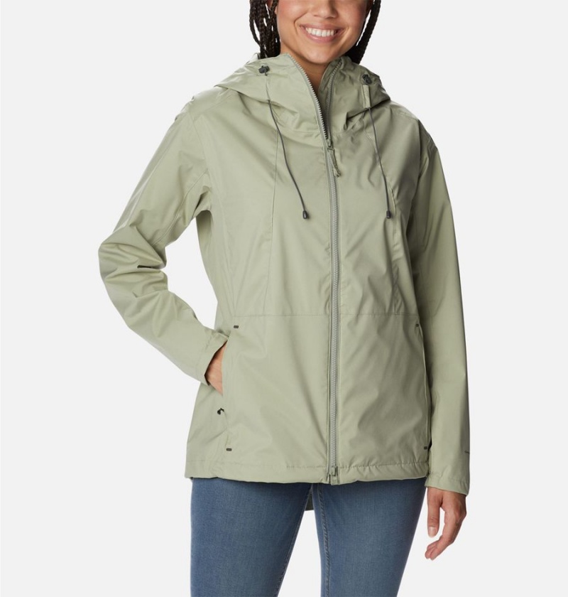 Columbia Sunrise Ridge Women\'s Rain Jacket Green | HZNIJQ-837