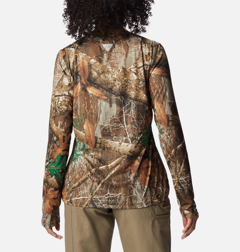 Columbia Super PHG Tough Shot Long Sleeve Women's T-Shirt Brown | JUHOVK-703
