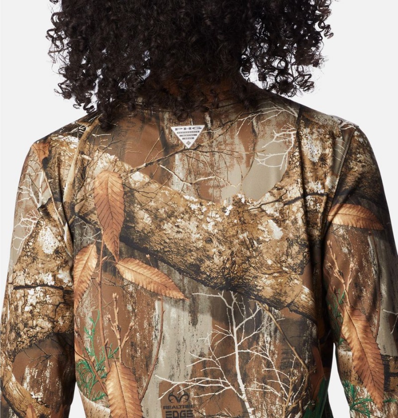 Columbia Super PHG Tough Shot Long Sleeve Women's T-Shirt Brown | JUHOVK-703