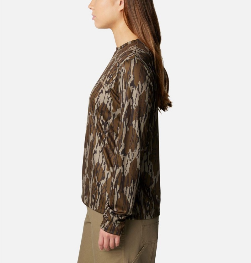 Columbia Super PHG Tough Shot Long Sleeve Women's T-Shirt Brown | PLGTCZ-029